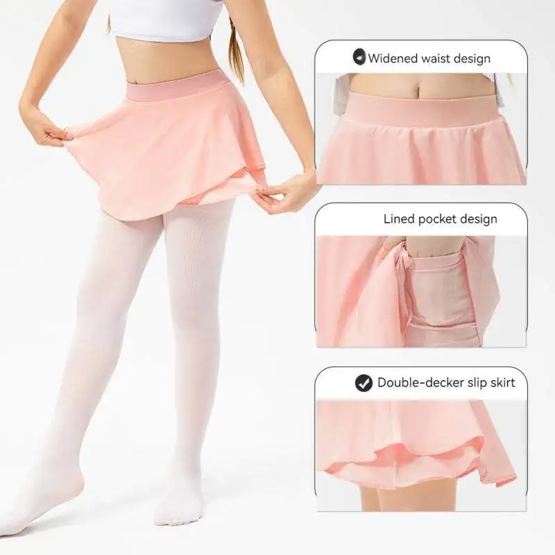 Girls Sport Skirt Children Anti-embarrassment Breathable Yoga Dance Training Running Hiking Tennis Summer Clothes for Kids MM381