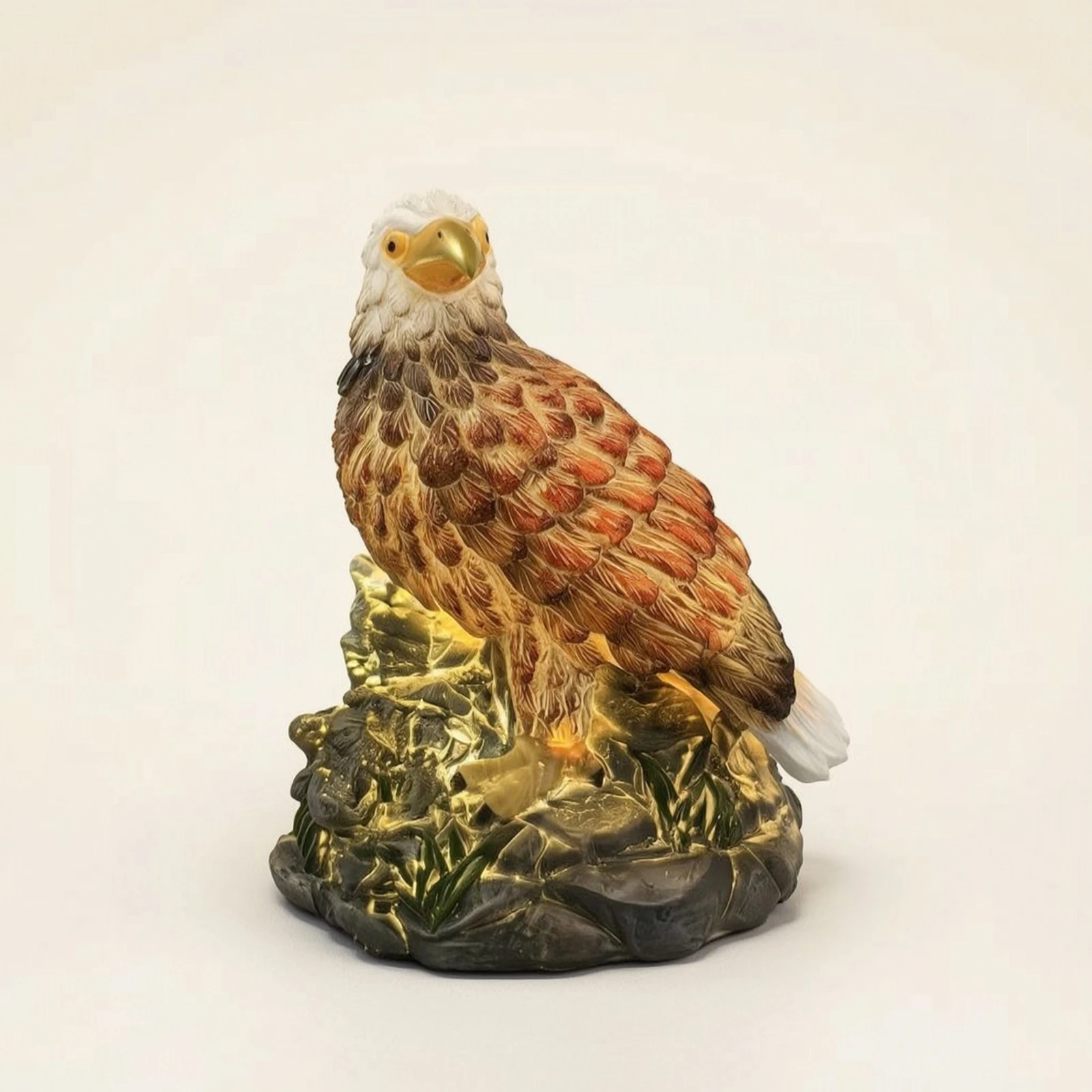 Eagle Lamp with Rocky Base Decorative Eagle Night Light Rustic Low Heat for Bird Watchers, Garden, Patio