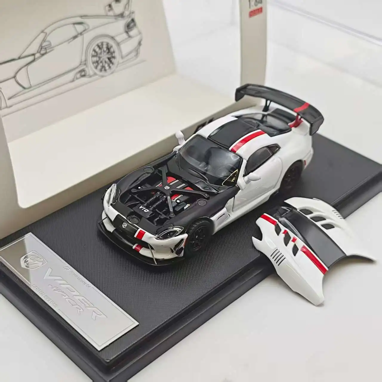 Hone Model HM 1:64 Viper ACR Magnetic Front Cover Alloy Car Model Collection