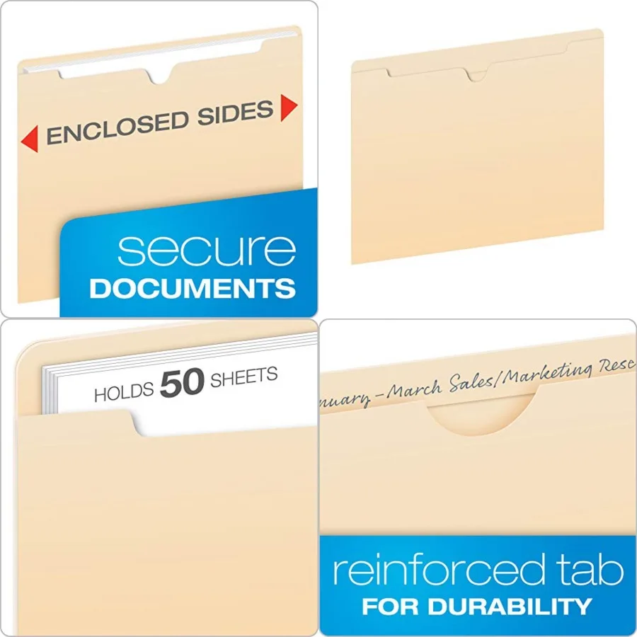 

Pendaflex Куртки для файлов Плоские без расширения Manila Letter Size Прямая вырезанная вкладка для организации офиса и хранения документов с