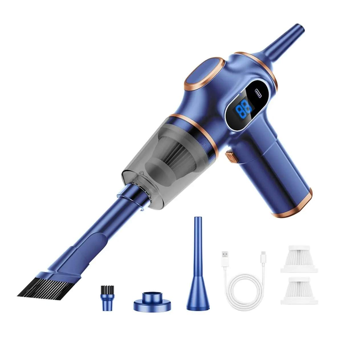 Wireless Car Vacuum Cleaner Home Appliance Sofa Office High-Power Cleaning Machine Mini Vacuum Carpet Cleaner Blue