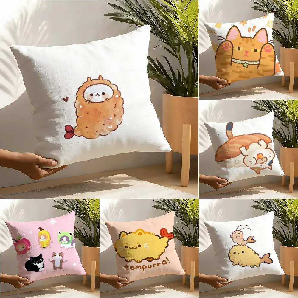 Cute Cartoon Animal Companion Patterns Pillow Case Cotton Linen Fabric Square Zipper Pillowcase Home Decorative Living Room