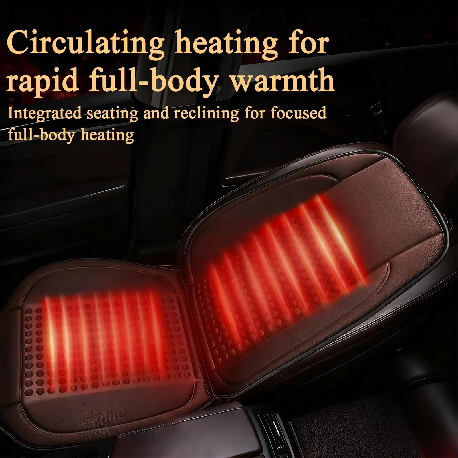 

Heated Car Seat Cushion Non-Slip Adjustable Mode Fast Heating Seat Warmer for Car for Truck SUV RV Sedan Automotive Van Cold
