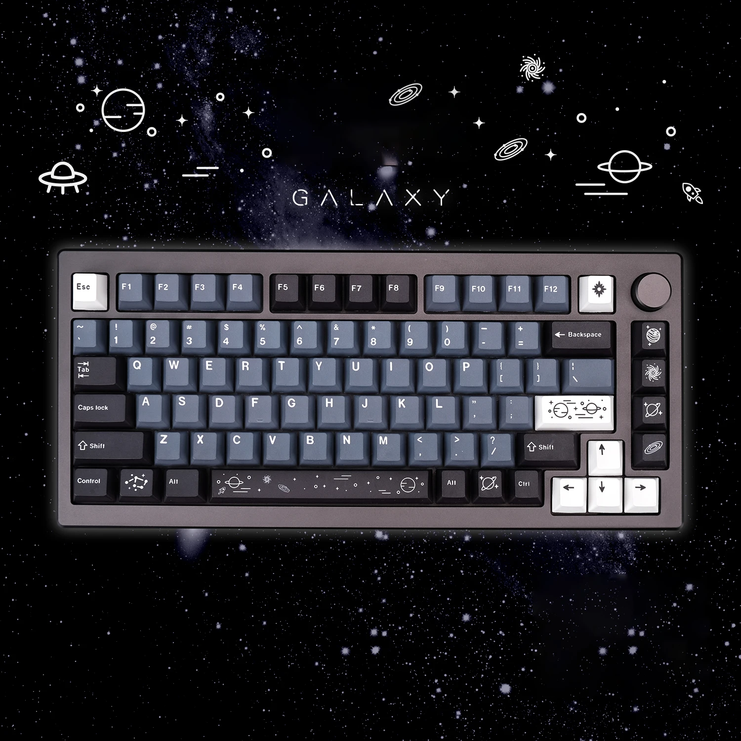 Imagem -02 - Gmk Galaxy Keycaps para Teclado Mecânico Perfil Cereja Pbt Sublimação de Tintura Interruptor mx com Deslocamento 1.75u 134 Teclas