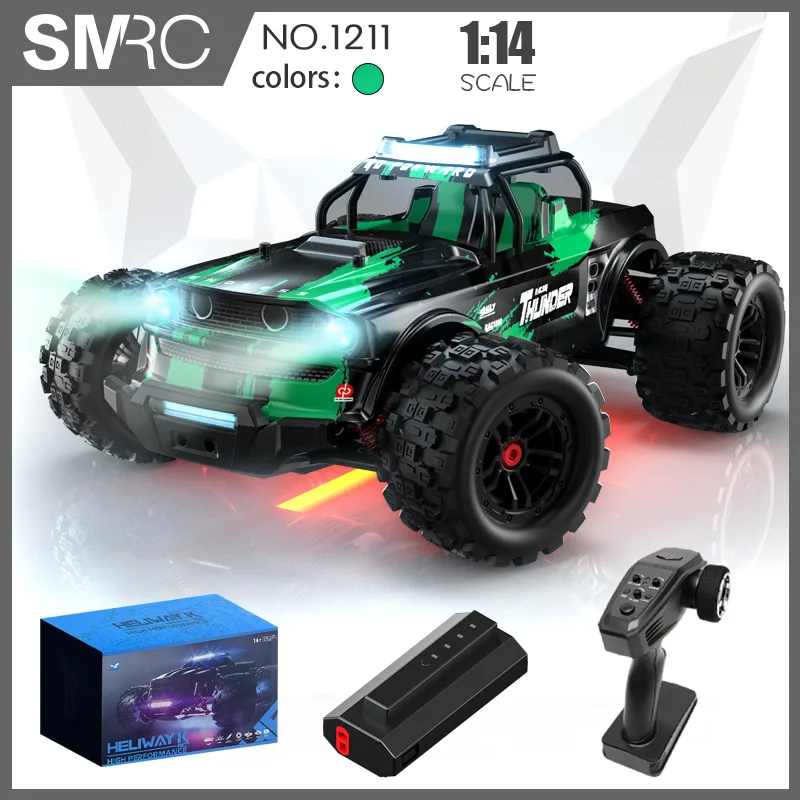 SMRC 1:14 45KM/H 2.4G Scale High Speed Vehicle Remote Control Car Model Off Road Climbing Vehicle With LED Light Boys RC Car Toy