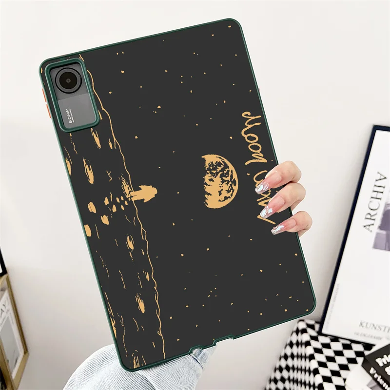 Capa Dura Matte para Xiaomi Pad 6, Lua Abstrata, Caminhada Pintura, Xiaomi Mi Pad 6, 6S Pro, 12.4 Case, Redmi Pad SE, 2023