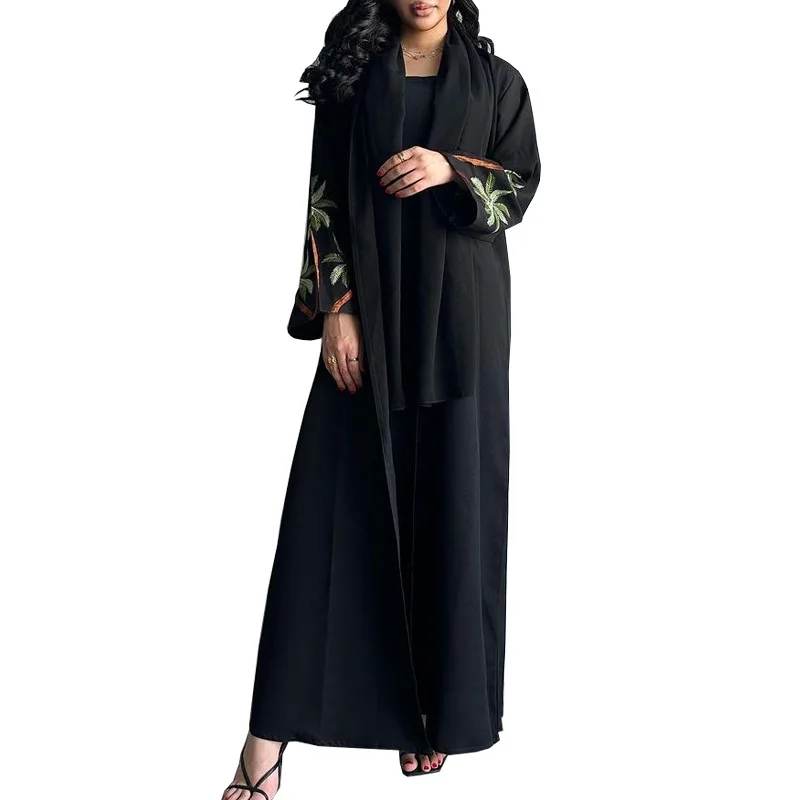 

Arabian Super Bla NiDaB Cross-Border Large Size Open Cardigan Embroidered Long Robe Coat for Women Summer 2024 Ethnic Faion