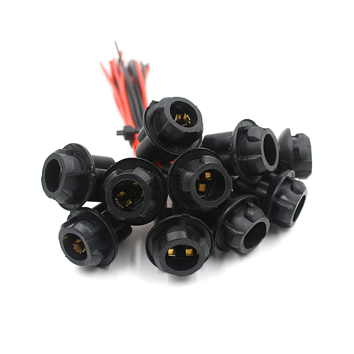 

10Pcs Motorbike T10 Socket Plastic Copper Wire 25mm Length 10mm Diameter High Performance Replacement for Motorcycle E-Bike