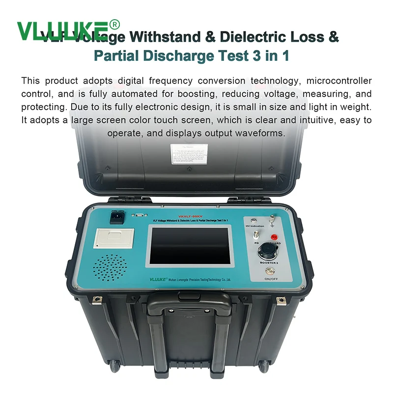VLUUKE 80/90KV Hipot Tester 3 1 Ultra Low Frequency Voltage Withstand VLF 0.2 Accuracy Class IP67 Protection Manual High Voltage