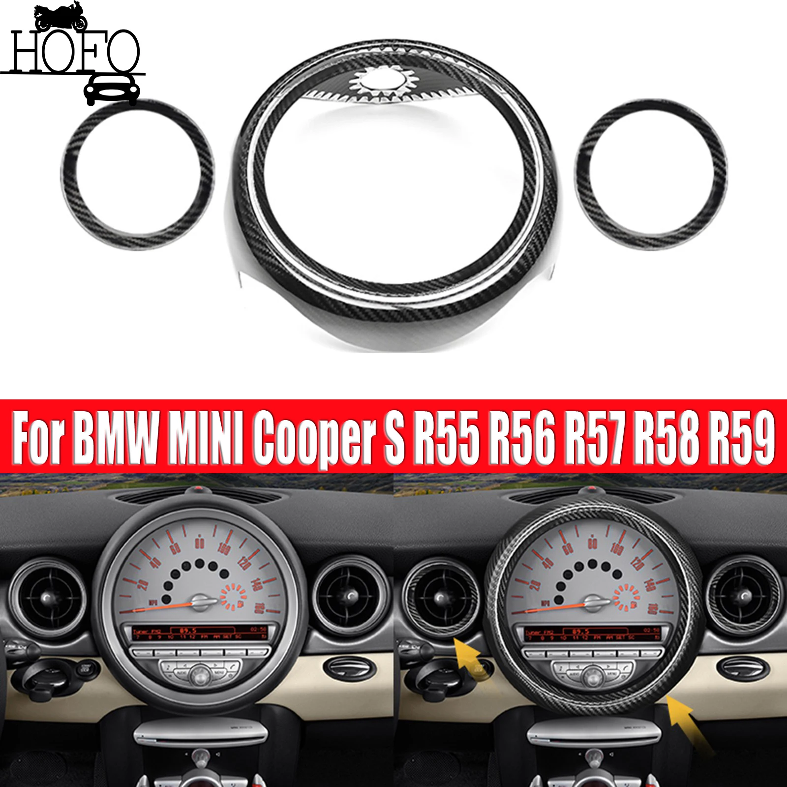 

For BMW MINI Cooper S R55 R56 R57 R58 R59 2007-2012 Center Console Speedometer Covers