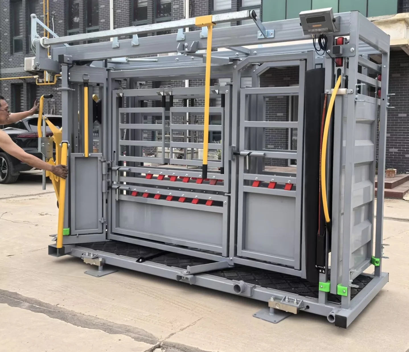 Heavy-Duty Automatic Manual Cattle Squeeze Chute Livestock Cow Crush with Scales Steel and Metal Farm Equipment for Cattle