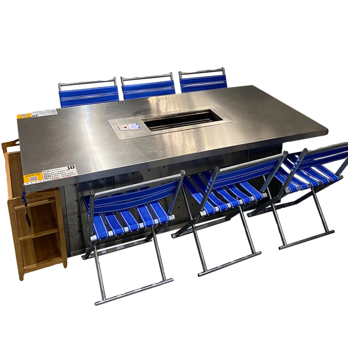 Camping Stainless Steel Barbecue Table Commercial Charcoal Fire Outdoor Barbecue Table