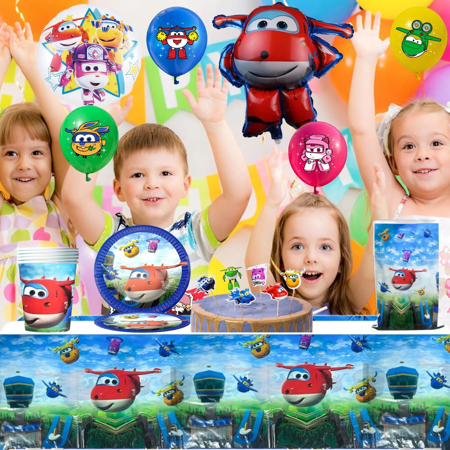Super Wings Birthday Party Decoration Disposable Tableware Plate Cup Gift Bag Tablecloth Baby Shower Kids Party Favors Supplies - Image 6