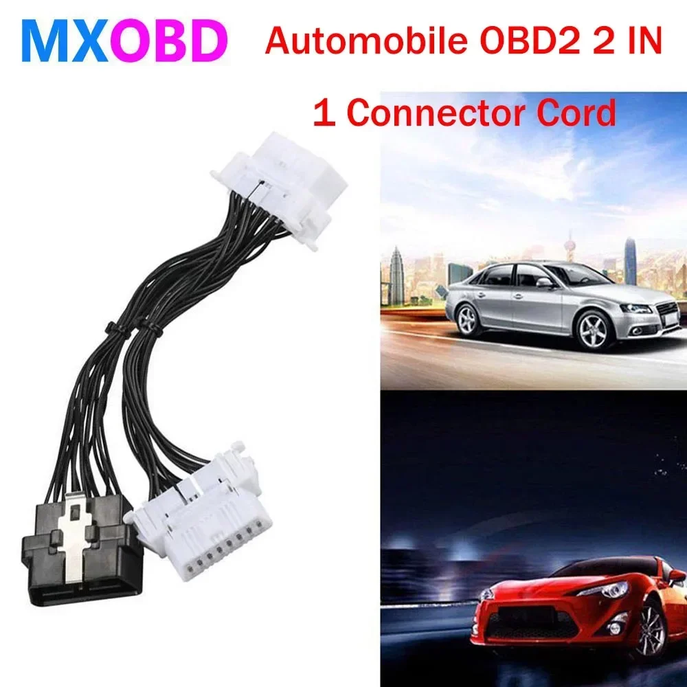 16 Pin OBD2 OBDii OBD 2 Splitter Extension Cable One Male To TWO Female Y Cable OBD2 Splitter OBD2 Extension for Icar3 ELM 327