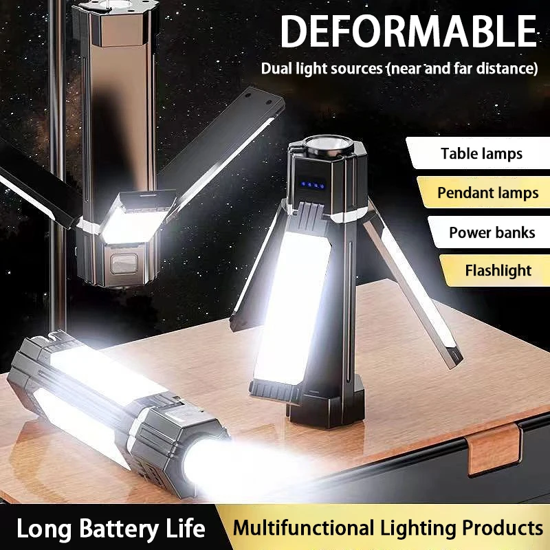 1pcs Sun Lamp Rechargeable Camping-Ready With Six-Level Dimming And Foldable Operation Outdoor Camping Hiking Accessories