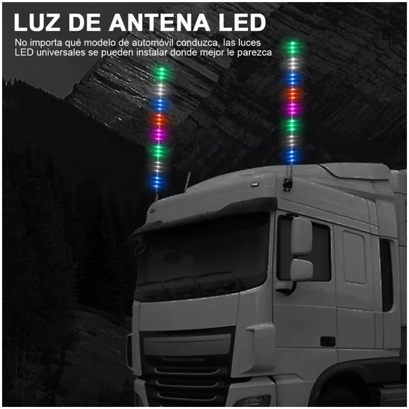 Car Antenna Lights 12-24V Auto Directional Indicator Lights LED Car Whip Lights Flagpole Antenna Rgbwhips for Truck Antena Stick - Image 2
