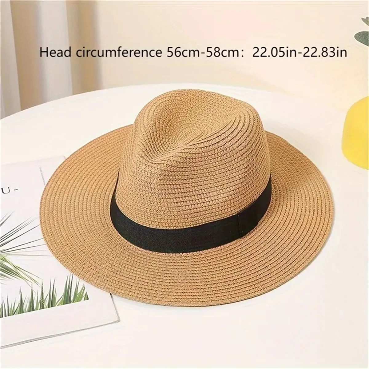 Classic Unisex Straw Hat Solid Color British Style Panama Hats BreathableSun Hats Outdoor Travel Beach Hat For Women Men