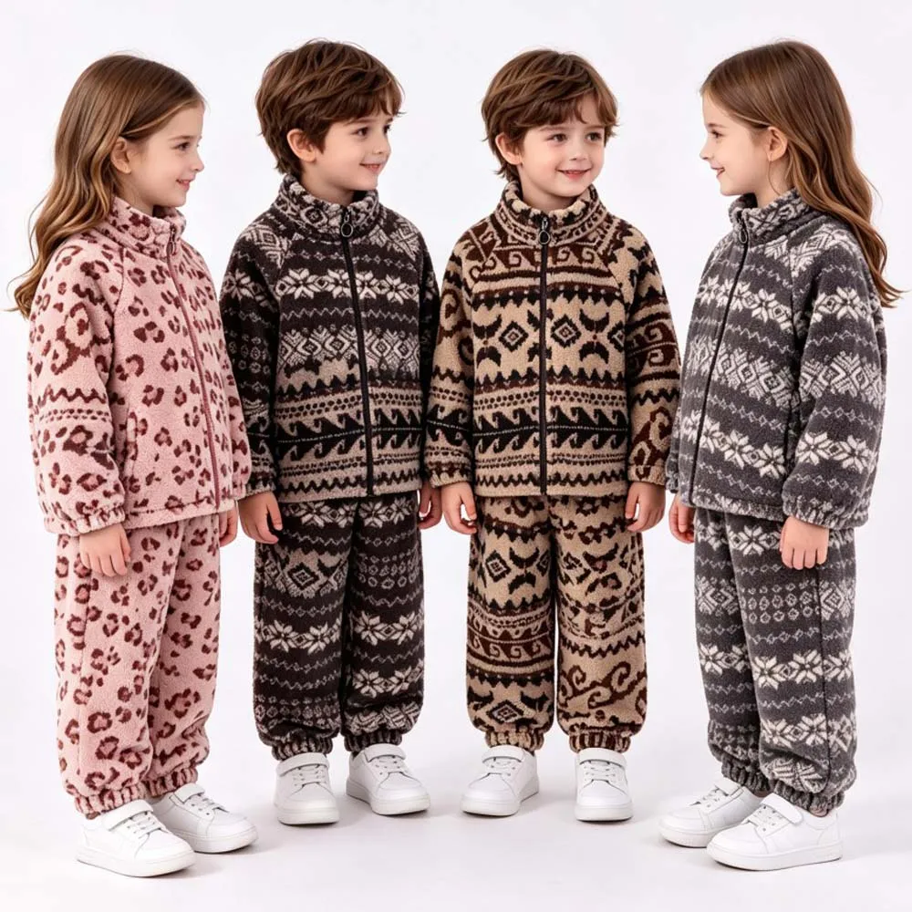Boys Sets Winter Toddler Girls Outfit 3 to 4 5 6 7 8 9 10 11 12 13 Years Teenage Kids Set Cute Cartoon Korean Thermal Tracksuit