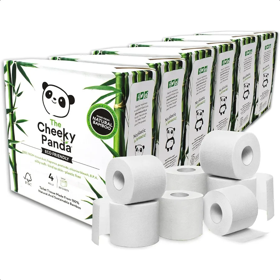 

Bamboo Toilet Paper Bulk 24 Rolls with 200 Soft Sheets Each 6 Packs of 4 Rolls Strong 3Ply Bamboo Tissue Paper Plastic Free Pac