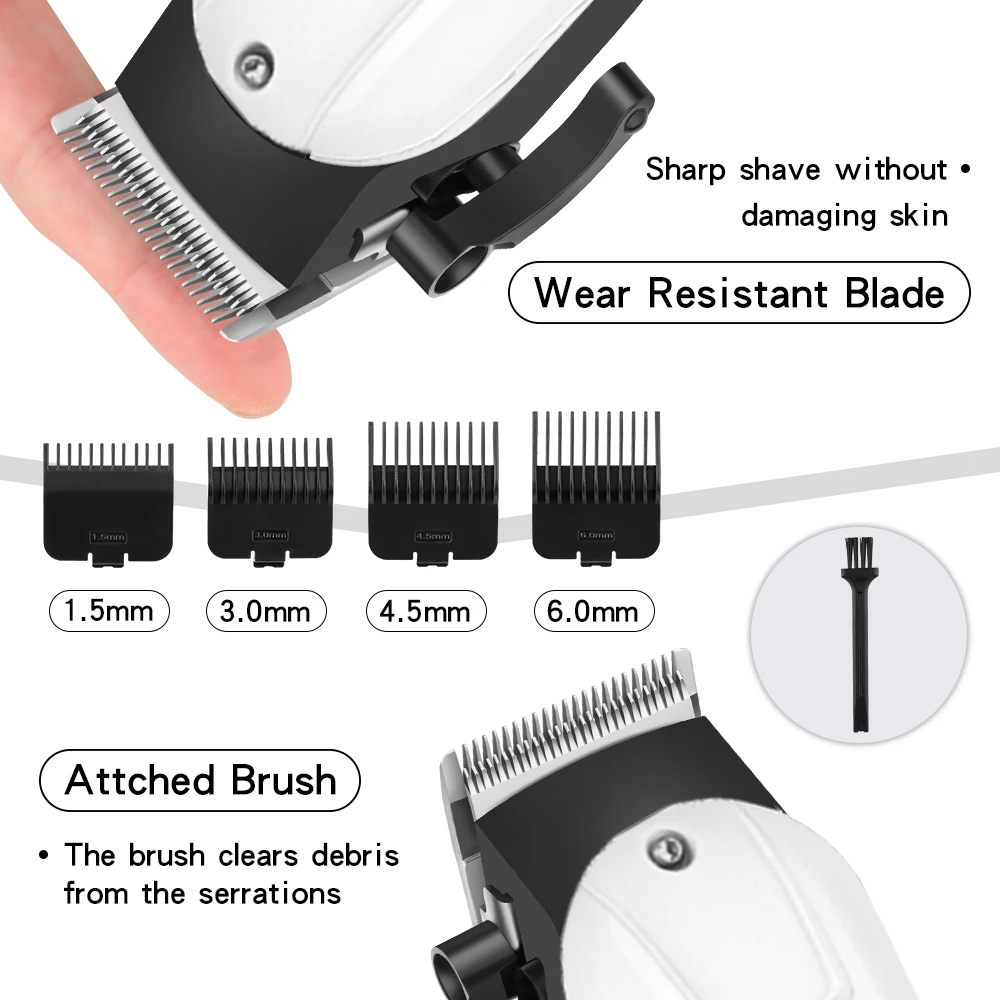 ماكينة قص الشعر من HIENA Barber Blading، ماكينة حلاقة احترافية قابلة لإعادة الشحن