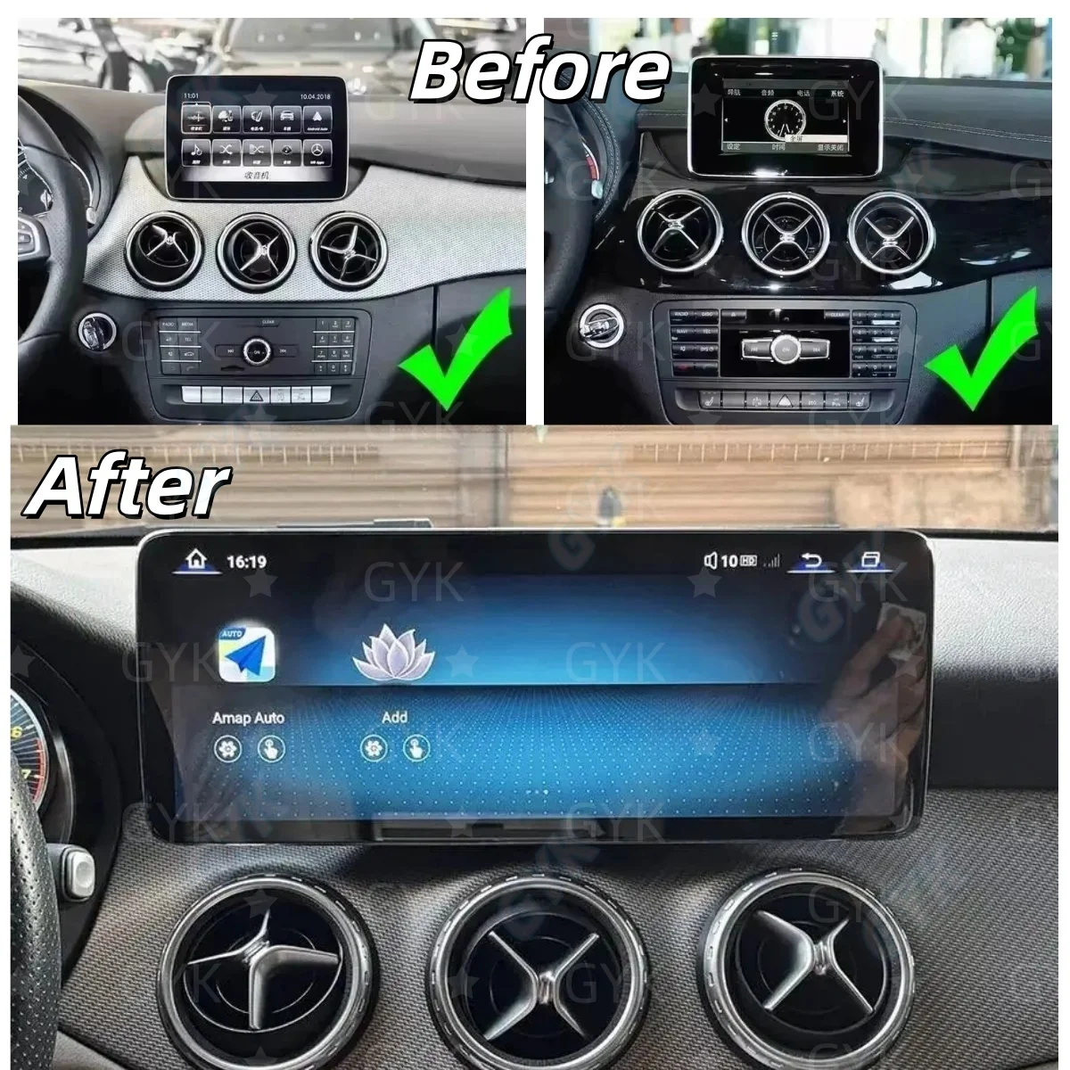12.8Inch For Mercedes Benz A W176 CLA C117 X117 GLA X156 2013-2018 Android Auto   Bluetooth Navigation Radio CarPlay 4G WIFI