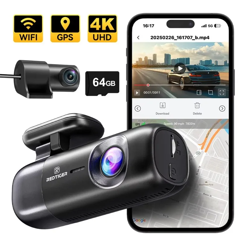 Redtiger Dealer F9 Wifi GPS 4K Front and Rear Dash Cam Mini Hidden Camera Video Recorder Car Black Box