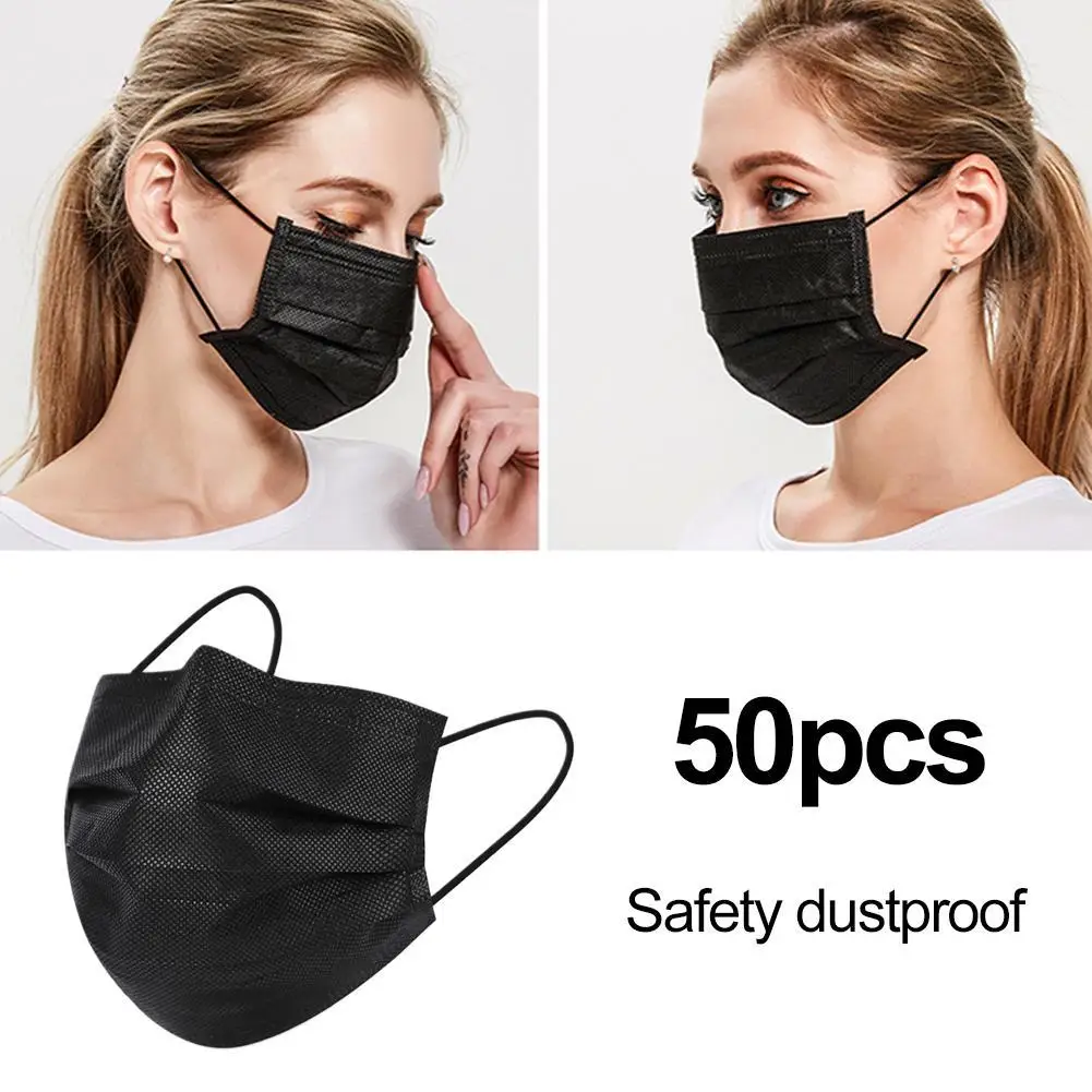 

Одноразовая маска с ушной петлей, розовая, черная маска для рта, 3-слойная нетканая фильтр, безопасная дышащая маска для лица, быстрая доставка