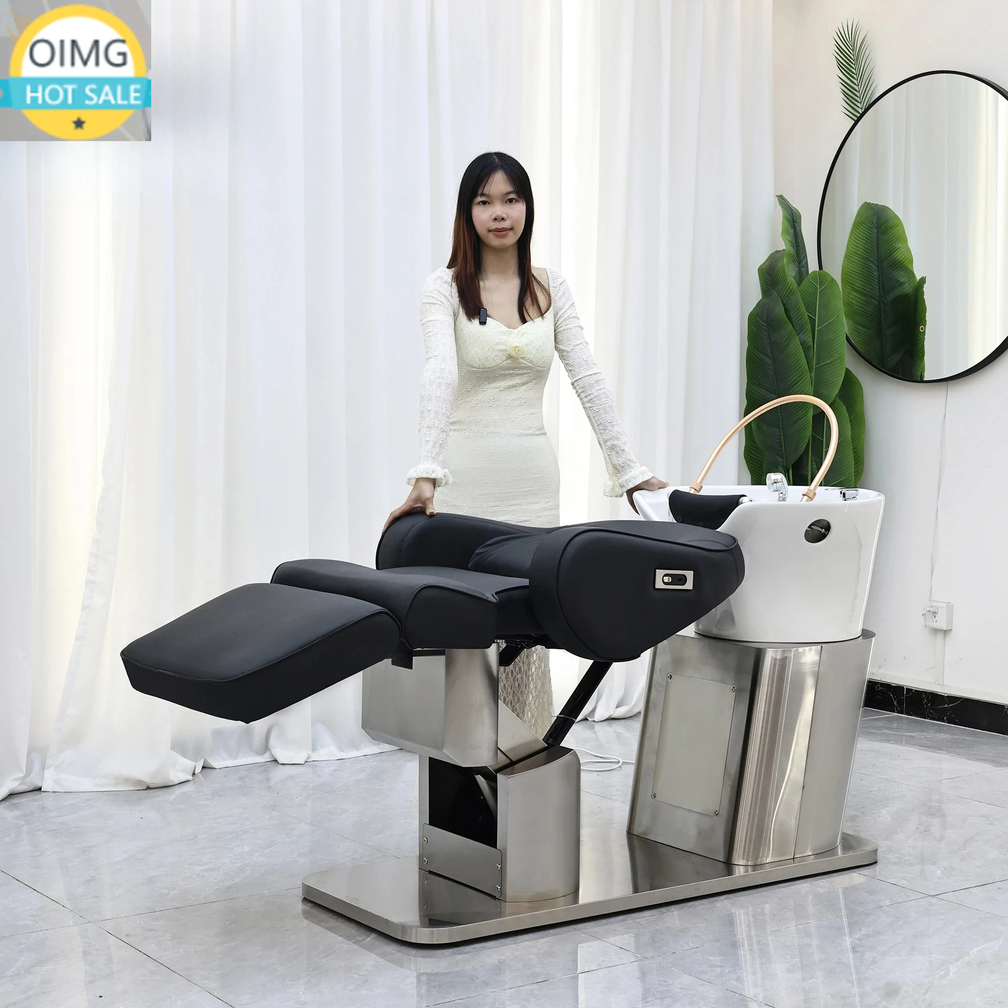 Multifunctional Head Spa Bed Hair Shampoo Chair with Steam Hair Washing Chair for Beauty Spa Massage Shampoo Bed