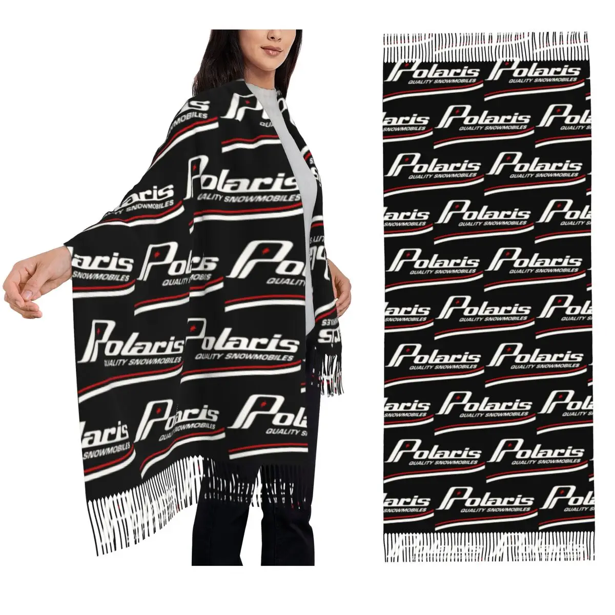 

Polaris Logo Scarf Tassel Scarves for Women Soft Warm Shawls and Wraps Large Fall Winter Shawl Wrap