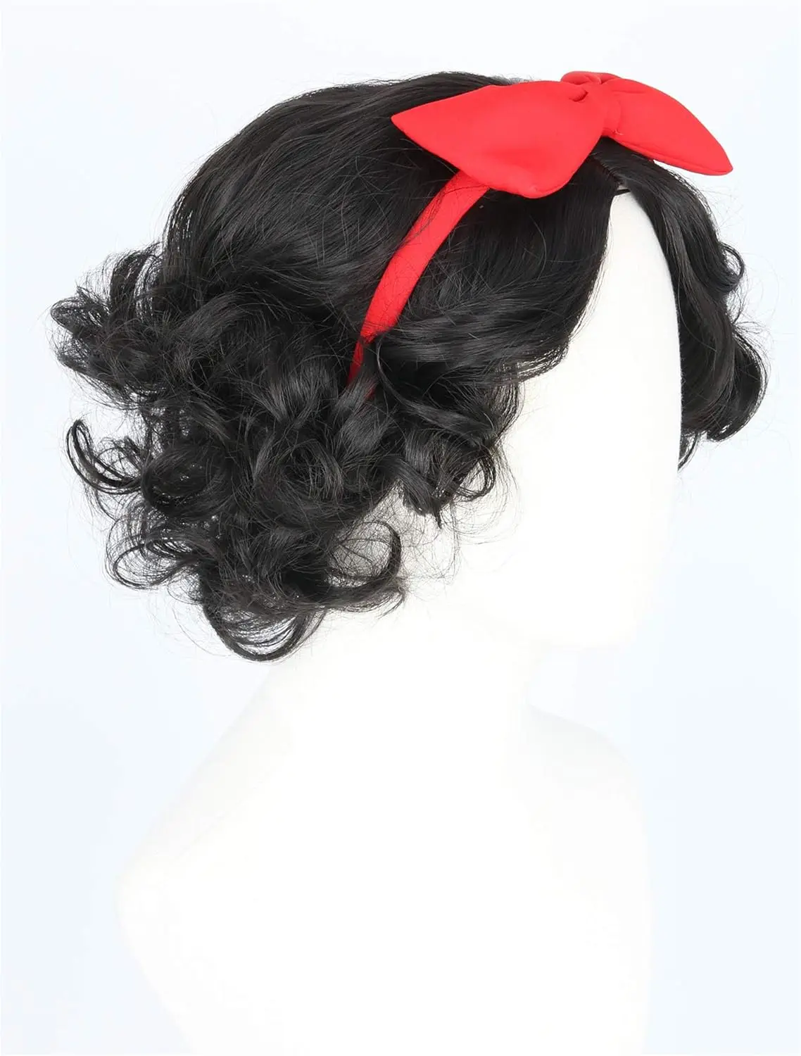 Zwarte korte bob krullende prinses pruik voor meisjes Sneeuwwitje prinses meisjes volwassen cosplay pruiken Halloween kostuum pruiken