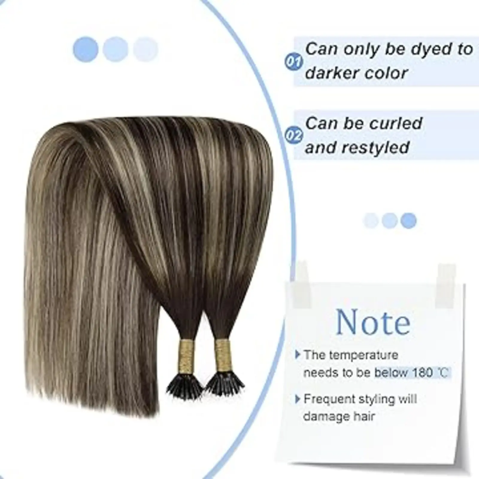 YoungSee Remy Hair Nano Ring Tip Micro Beads For Human Hair Extension Pre-bonded Nano Tip Hair Extensions 14-24inch 50G-100G