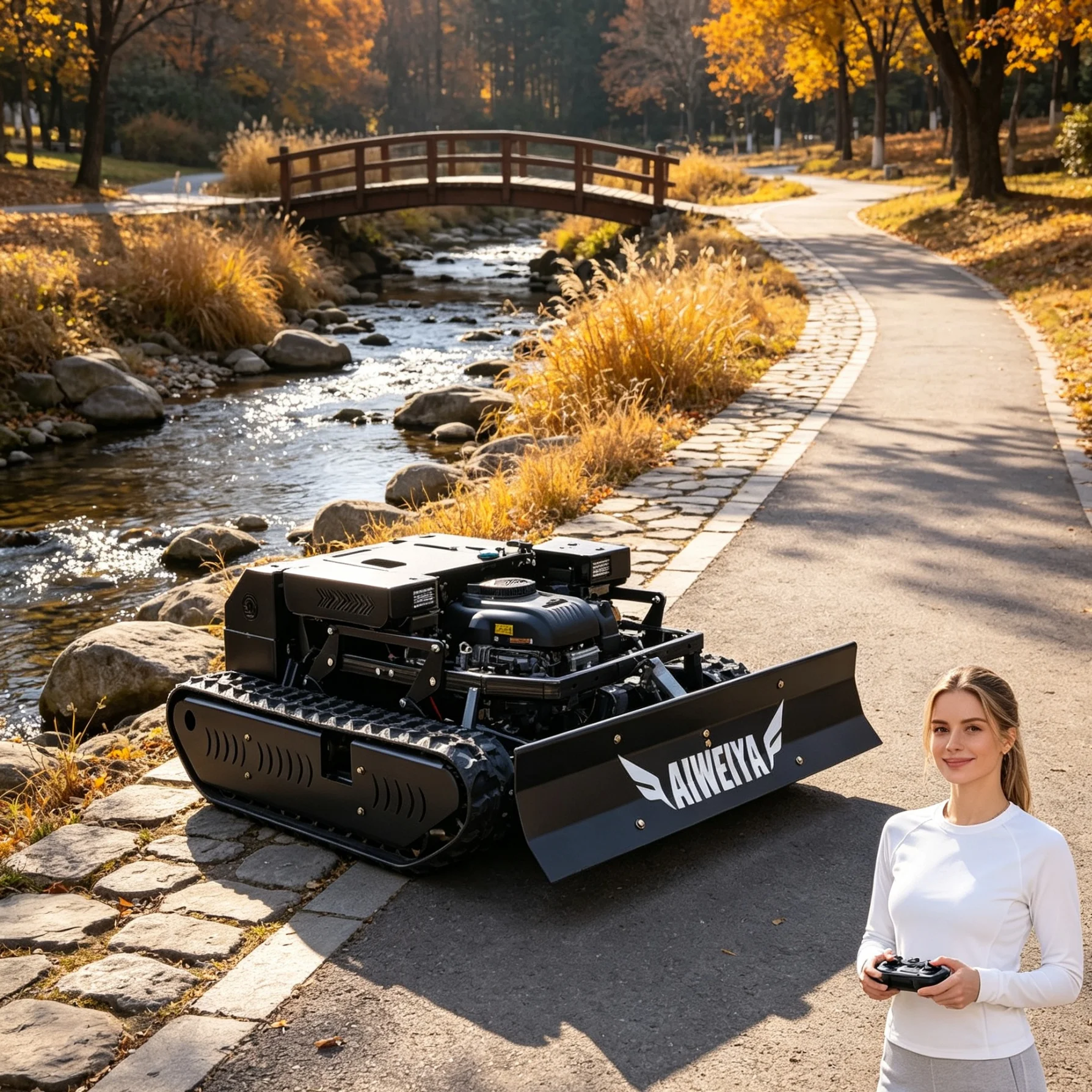 Customized Remote Self‑Propelled Lawn Mower, Good Heat Dissipation Structure For Long‑Hour Outdoor Mowing Task