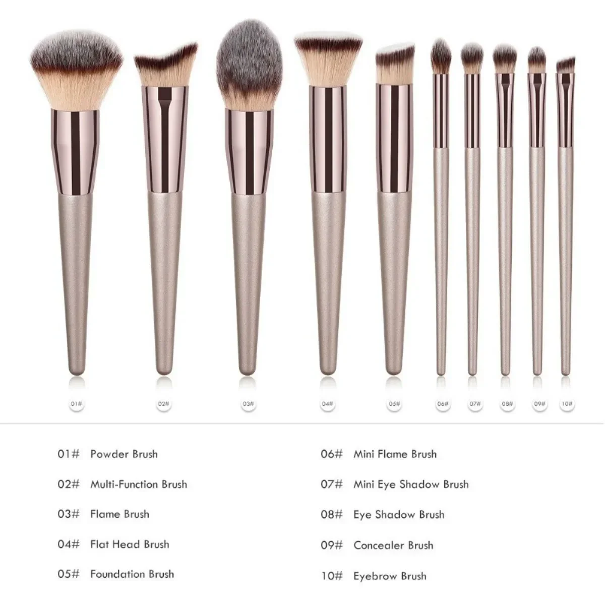 Champagne Makeup Brushes for Foundation Powder Blush Eyeshadow Concealer Lip Eye Make Up Brush Cosmetics Beauty Tools Косметика