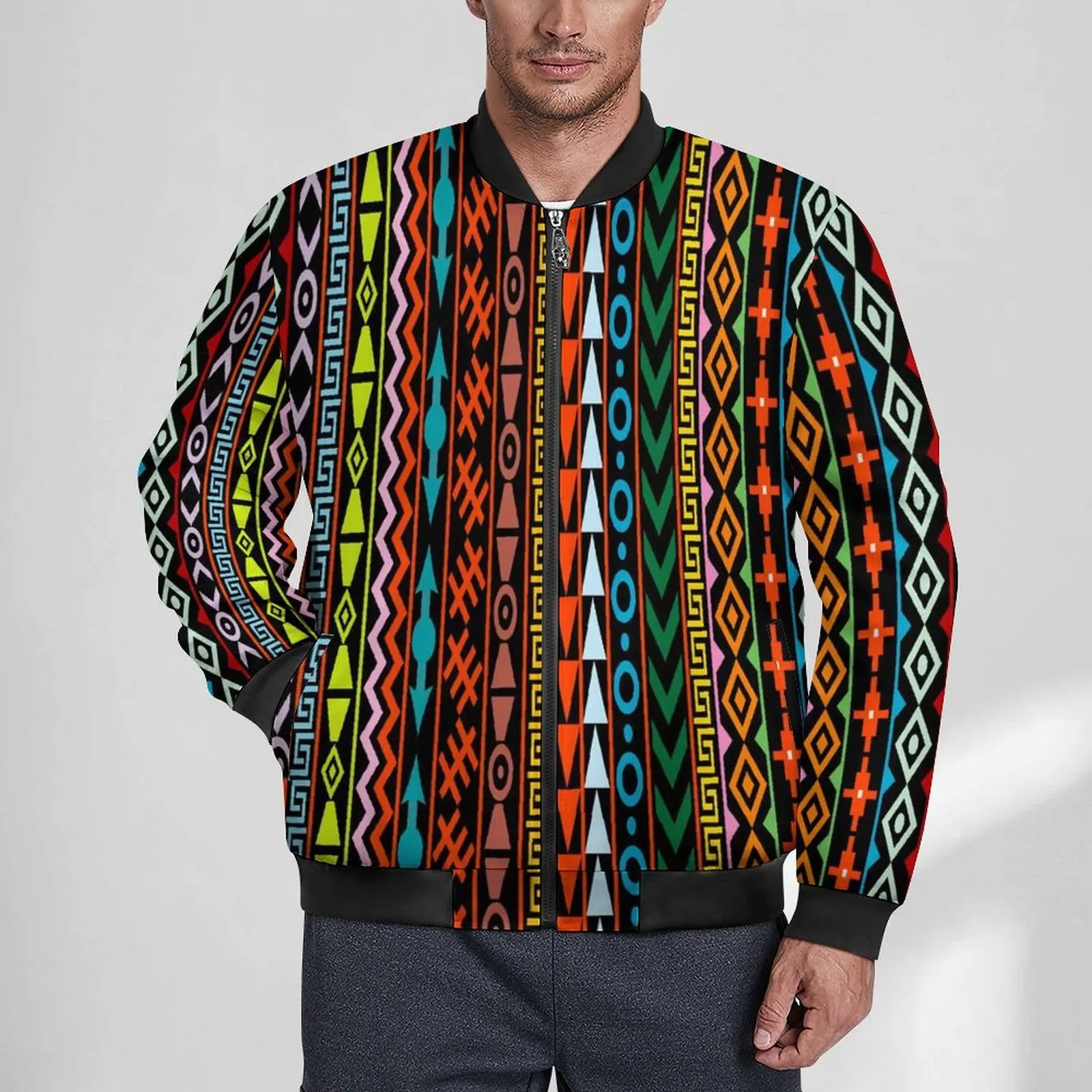 

Geometrical Ethnic Jackets Male African Art Winter Coats Waterproof Casual Windbreak Design Outdoor Jacket Big Size 5XL 6XL