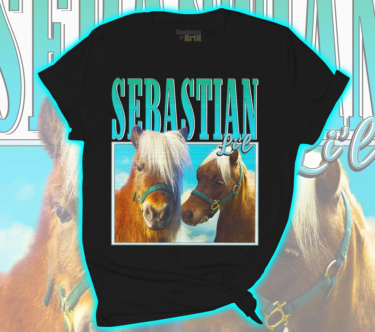 Lil Sebastian T-Shirt Homage Tee Funny Parks and Rec Show Retro 90's Soft Tee