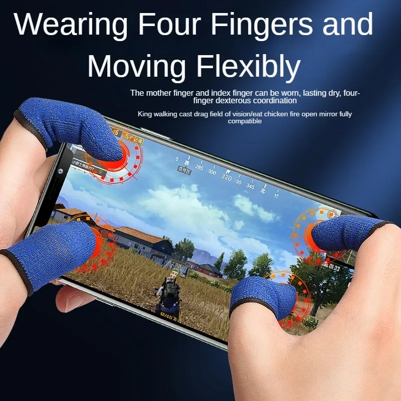 10Pcs Mobile Phone Finger Cuff Fibroid Mobile Game Touch Screen Fiber Breathable And Sweat Resistant Walking Game Finger Cuff