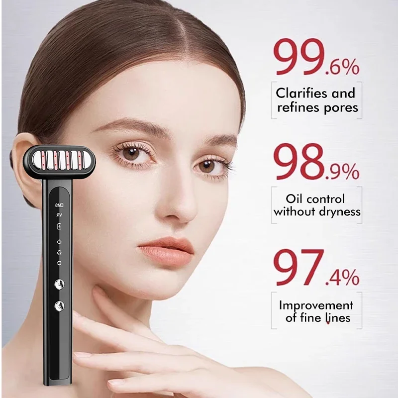 360 °   Face Eye อุปกรณ์ความงามใบหน้านวดตาหมุน Wand ลดริ้วรอย Anti-Aging ผิว EMS จอแสดงผล LED Care เครื่องมือ