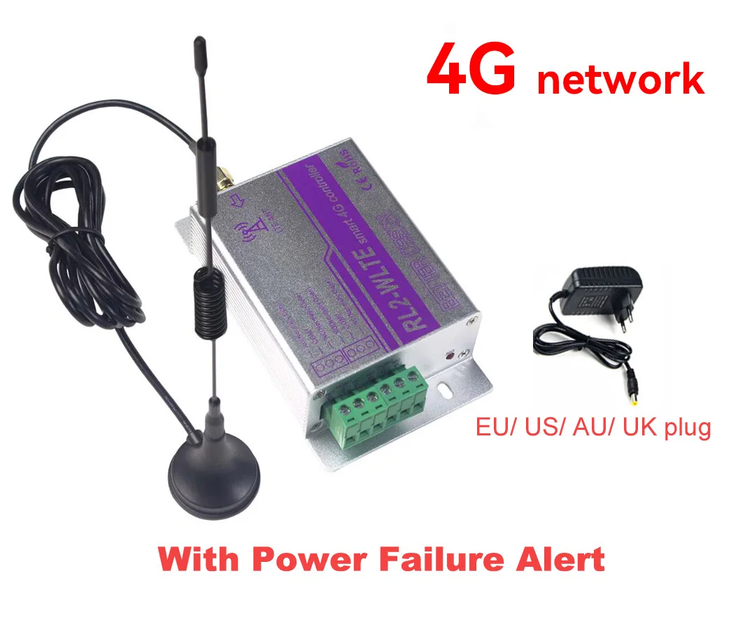 Interruptor de apertura de puerta para sistema de estacionamiento en casa inteligente, relé 4G 2CH, SMS, llamada, control remoto RL2 GSM