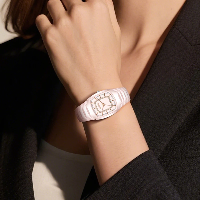 LIGE Creative Square Watch For Women Fashion Waterproof Date Women's Quartz Wristwatches Stainless Steel Sports Ladies Watches