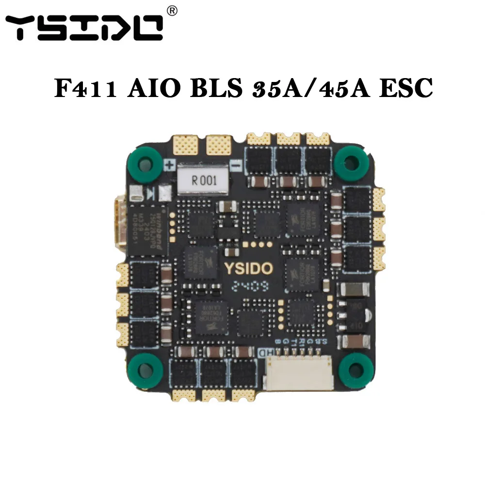 YSIDO 2-6S F411 Kontroler lotu AIO BMI 270 BLHELI_S 35A 45A ESC OSD Barometr Czujnik prądu dla RC Mark4 5-calowy dron FPV