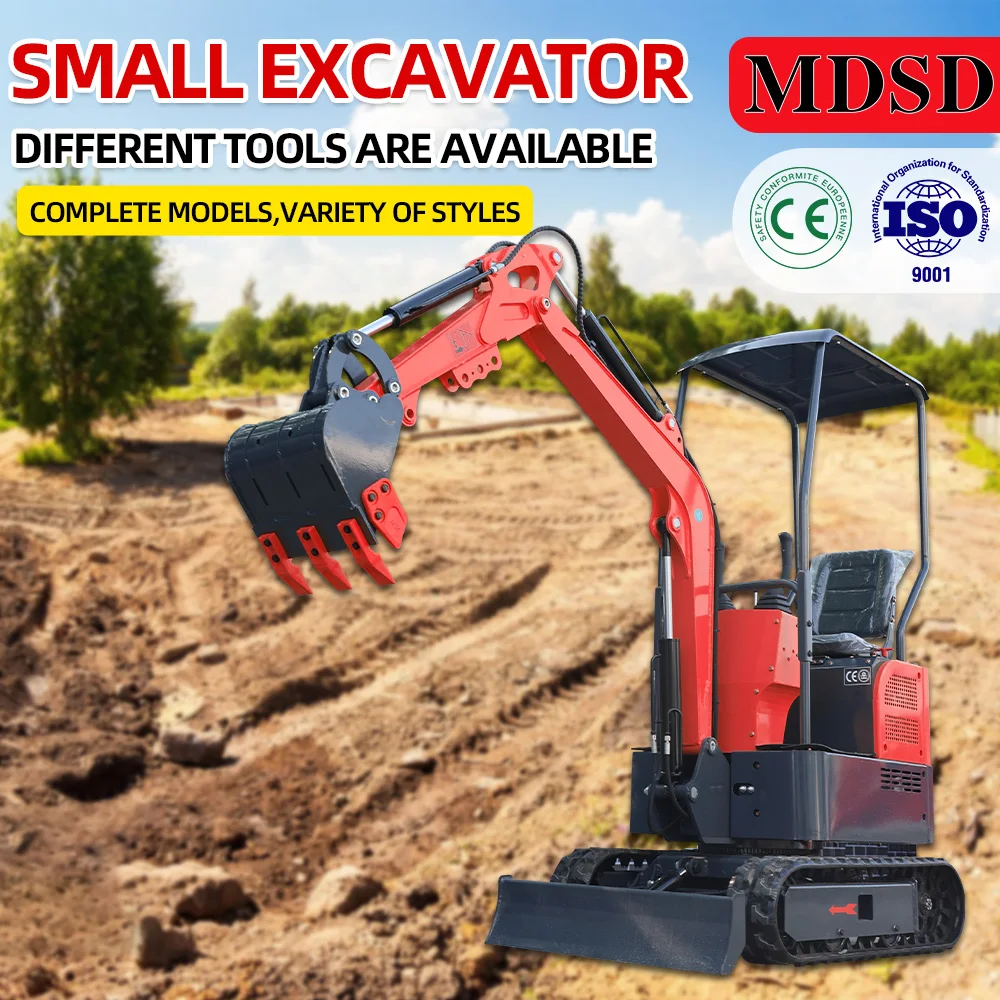 1.8톤 미니 굴삭기 도구 유로 5 엔진 미니 포크레인 크롤러 농장용 1.5톤 굴착기 고품질 미니 굴삭기 빠른 배송