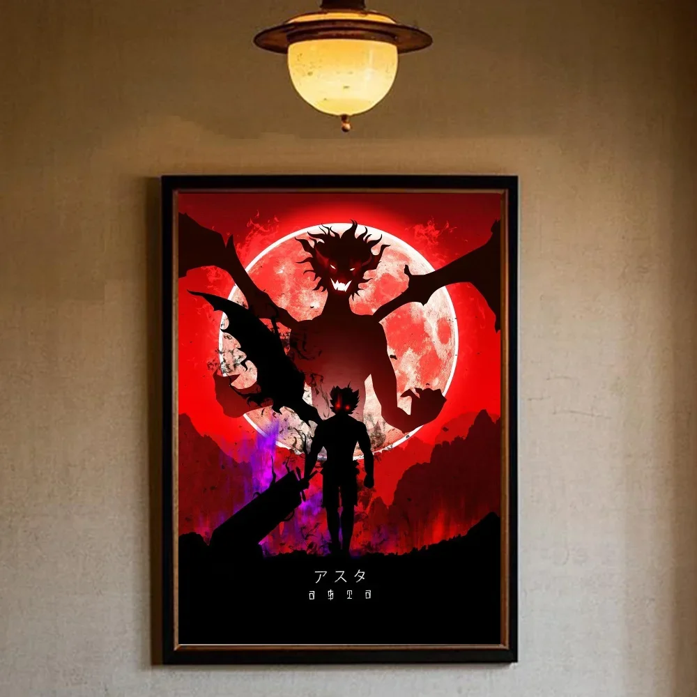 ملصق جمالي قماش الملصقات والمطبوعات جدار أنيمي الأسود البرسيم سقوط صورة فنية لغرفة المعيشة فن الديكور #6