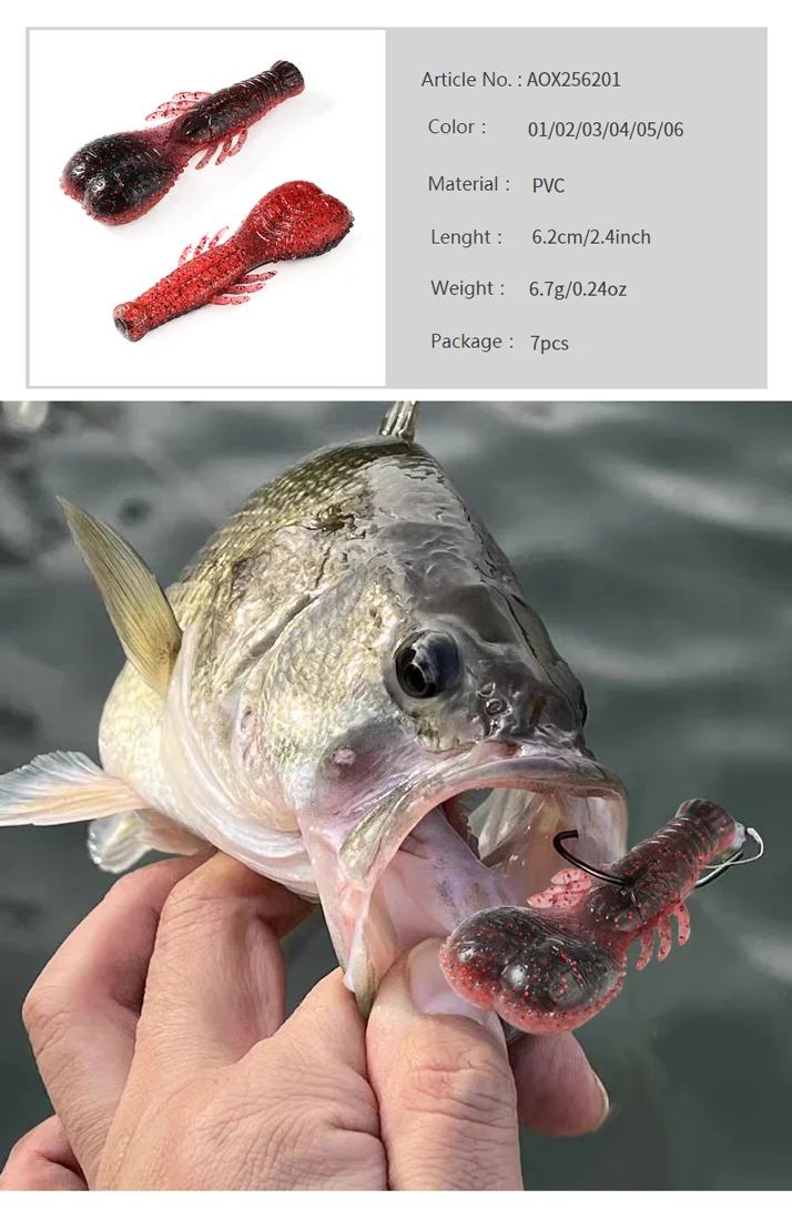 SUNMILE Stick Bait 6,2 cm 6,6 g Casting Schwere Gewichtete Weiche Kunststoff Köder Craw Künstliche Köder Silikon Shad Köder Für Bass angeln – Detail 2