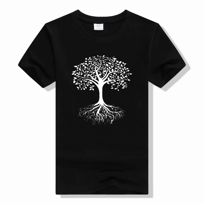 

Футболка мужская с круглым вырезом, хлопковая тенниска с принтом дерева жизни, Классическая майка с короткими рукавами, забавная майка для отдыха, лето