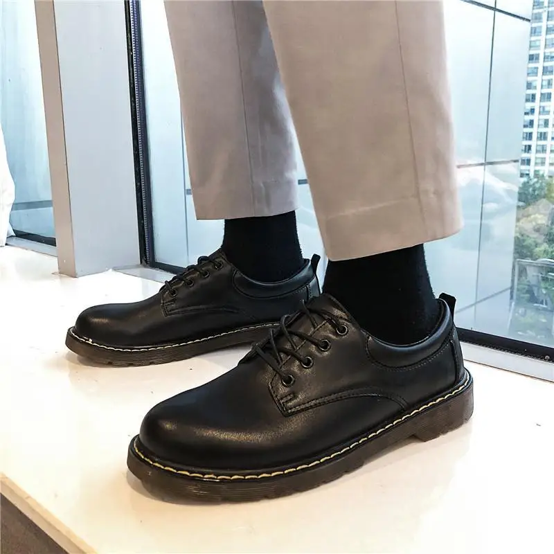 Men's Cowhide Sneaker Derby Shoes Oxford Shoes Casual Brogue Lace up round Toe Party Dress Luxury Leather Shoes