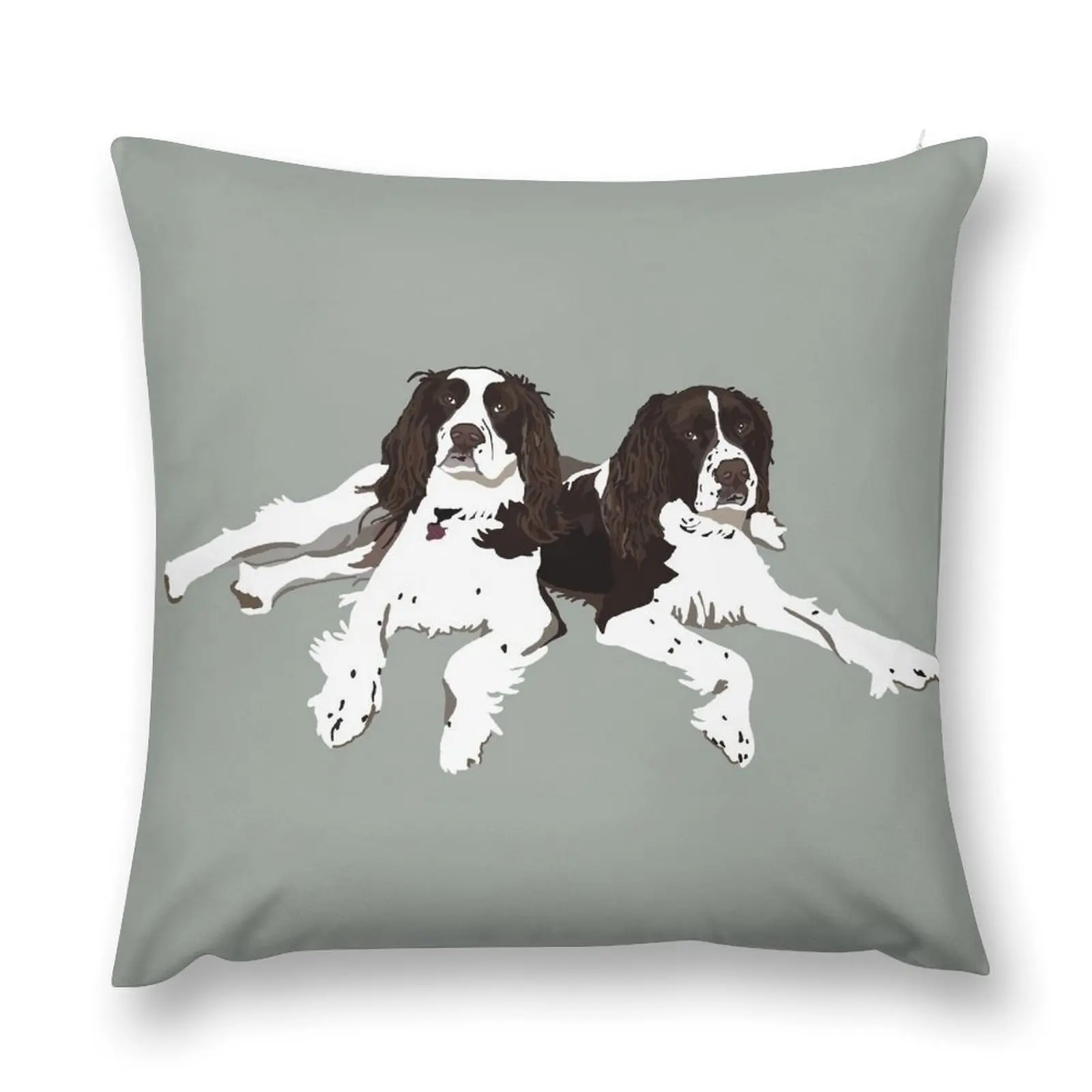 

Springer Spaniel Buddies Throw Pillow Pillows Aesthetic Christmas Covers Pillow Covers Decorative Luxury Pillow Case