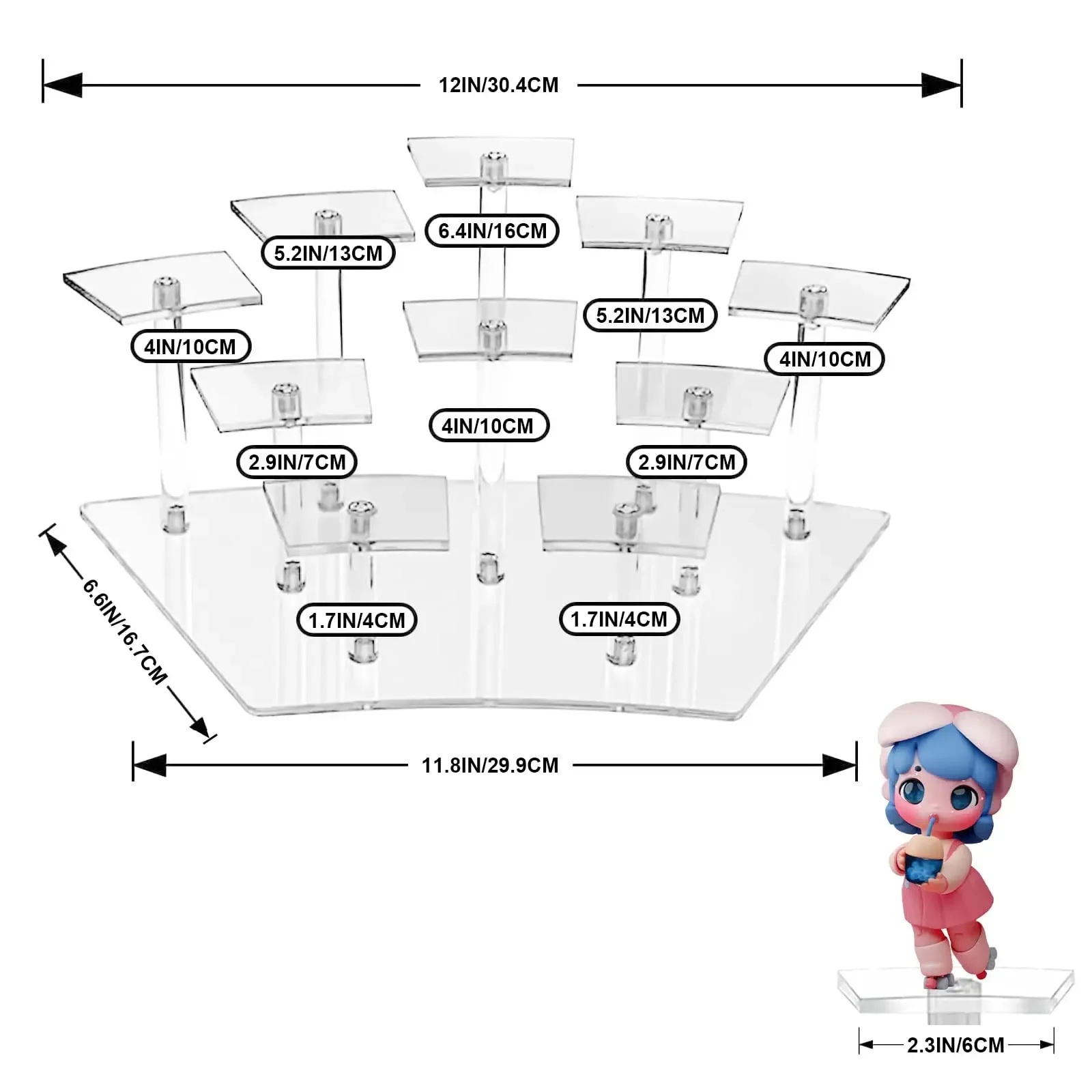 10-Tier Acryl Display Stand Action Figur Display Stand Riser Display Stand Riser Display Stand Für Action Figur Puppe parfüm