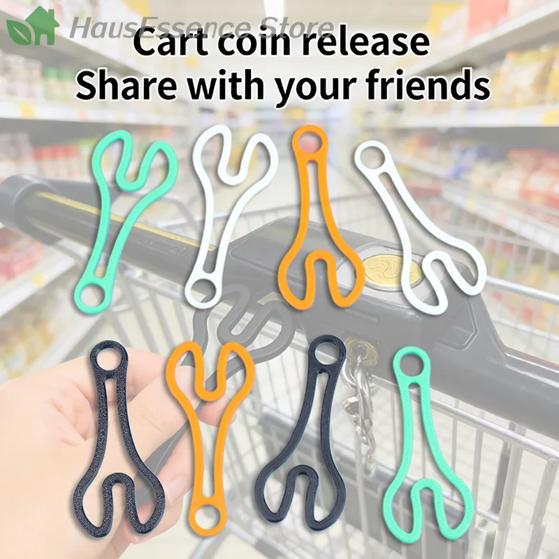 ※10Pcs Shopping Cart Token Keychain - Supermarket Trolley Unlocking Tool 3D Printed Portable & Reusable Compact Sturdy