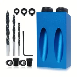 Locato de taladro de agujero oblicuo, localizador de carpintería de aluminio de 15 grados, guía de plantilla de orificio de bolsillo, ángulo de articulación, localizador de carpintería