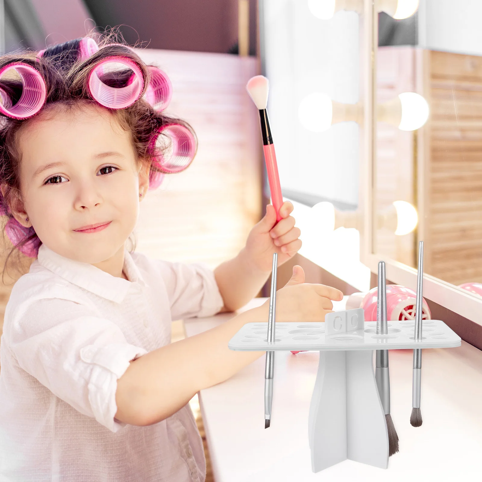 

1Pcs Makeup Brush Drying Rack Multi Hole Design Fits Almost All Sizes Brush Holder Durable Practical Makeup Tool